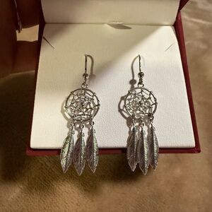 Helzberg Diamonds Silver Feather Earrings
